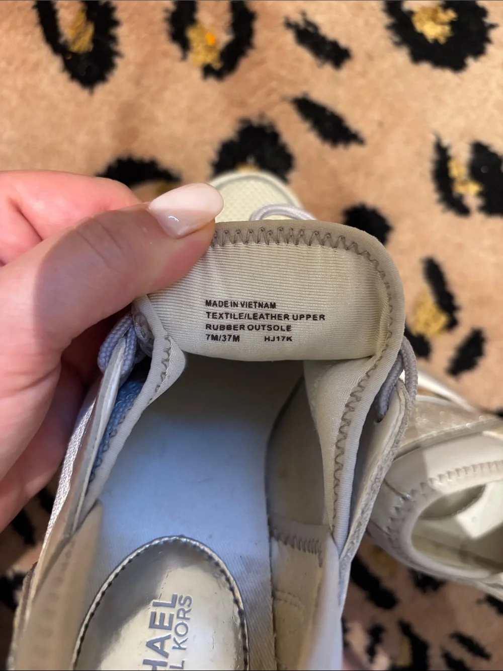 Michael Kors LIV Leather & Mesh Metallic Silver Lace-Up Wedge Sneakers